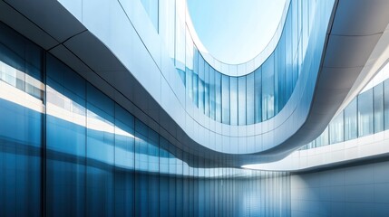 Obraz premium Modern Architecture with Curved Glass Walls