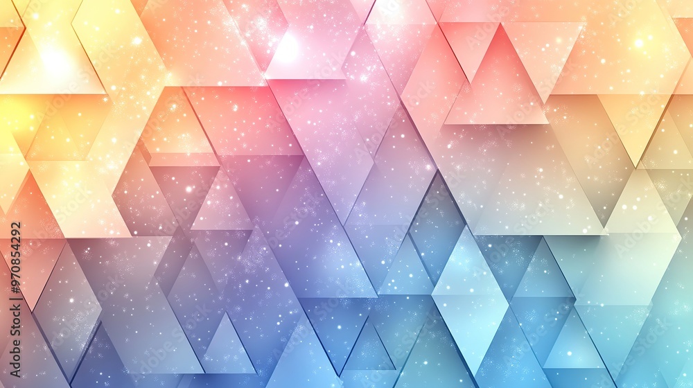 Aufkleber gradient geometric background with soft pastel triangles, illustration with smooth transitions