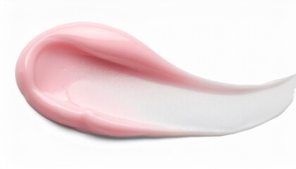 Pink cosmetic cream spread on a white surface