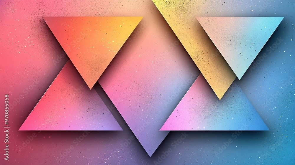 Poster gradient geometric background with soft pastel triangles, illustration with smooth transitions