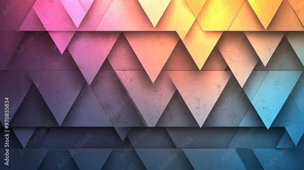 Aufkleber gradient geometric background with soft pastel triangles, illustration with smooth transitions