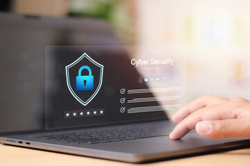 cyber security concept, Login, User, identification information security and encryption, secure...