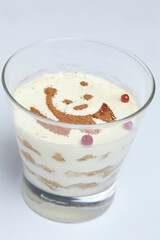 dessert with fruits and cream