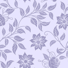 Ornate floral seamless texture, endless pattern with flowers. Seamless pattern can be used for wallpaper, pattern fills, web page background, surface textures.