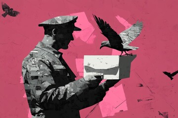 Fototapeta premium World Post Day. An annual international holiday established by the Universal Postal Union. Writing week. Propaganda role postal sector.