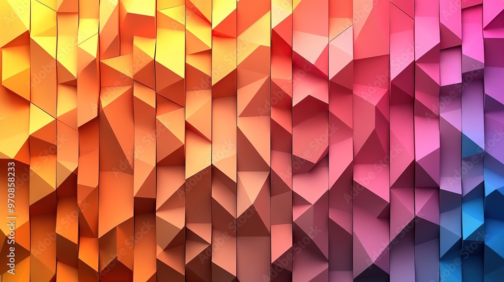 Poster gradient geometric background with soft pastel triangles, illustration with smooth transitions
