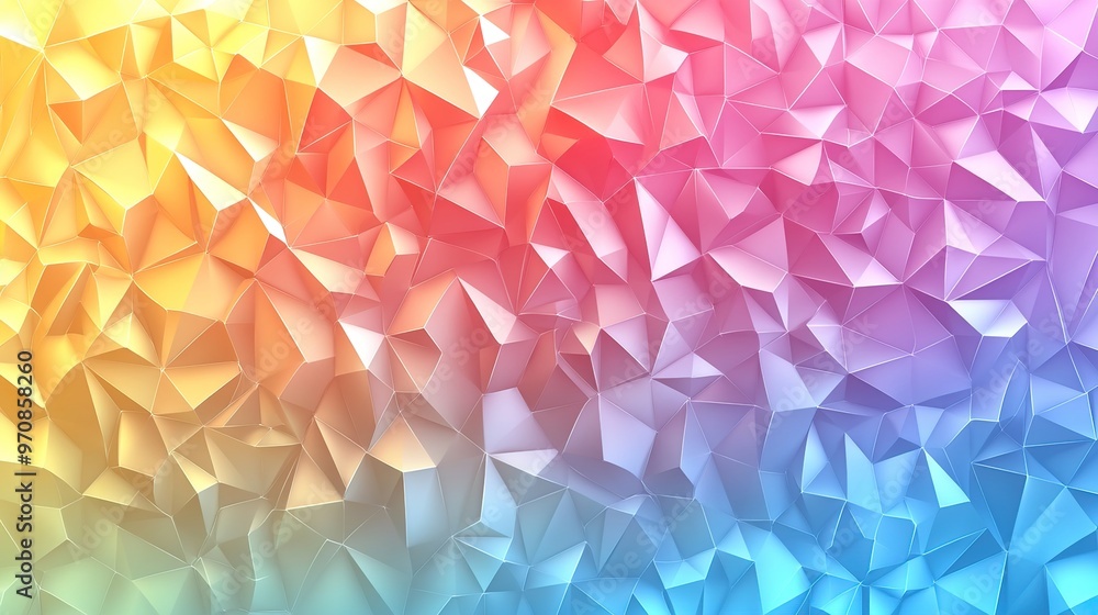 Poster gradient geometric background with soft pastel triangles, illustration with smooth transitions