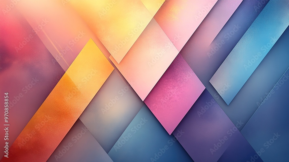 Aufkleber gradient geometric background with soft pastel triangles, illustration with smooth transitions