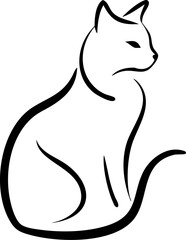 A cat is sitting on a white background