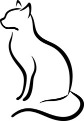 A cat is sitting on a white background