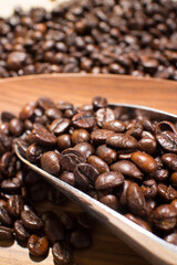 coffee beans in the spoon