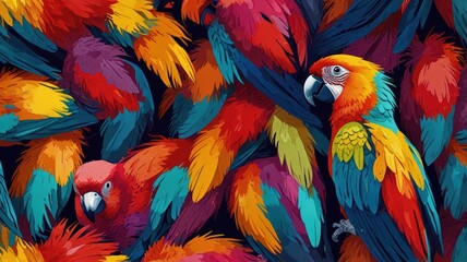 Obraz premium Colorful Macaw Feathers