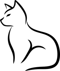 A cat is sitting on a white background