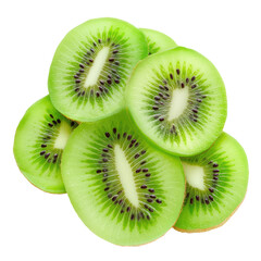 Fototapeta premium Fresh kiwi slices on a black background