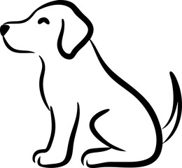 A dog is sitting on a white background