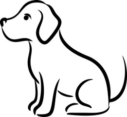 A dog is sitting on a white background