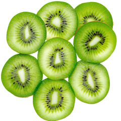 Fototapeta premium Fresh kiwi slices on black