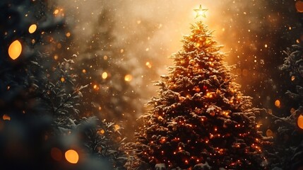 christmas, tree, winter, snow