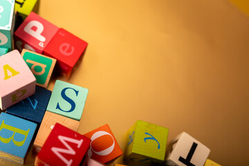 A colorful alphabet blocks spelling out the word START What will you create today