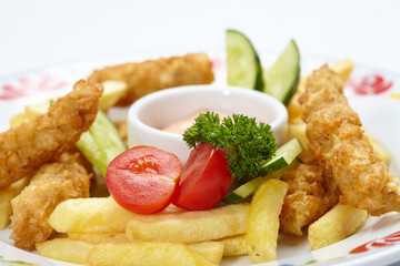 Chicken nuggets with french fries