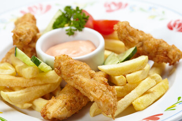 Chicken nuggets with french fries