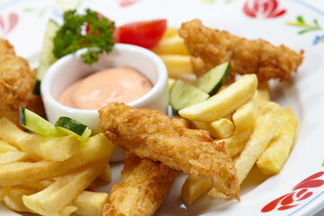 Chicken nuggets with french fries