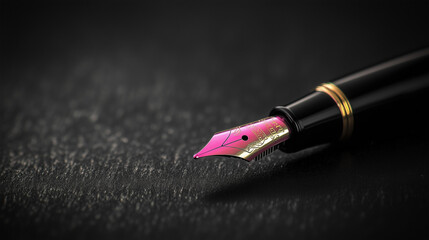 luxury fountain pen in the dark