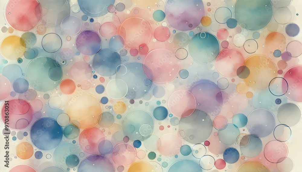 Aufkleber this image features a vibrant assortment of pastel-colored circles forming an abstract geometric pat