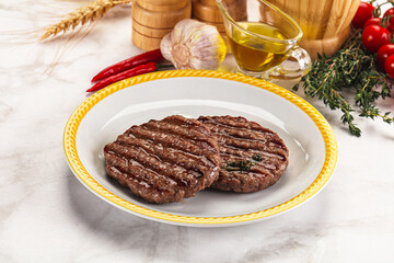 Grilled beef cutlet for burger