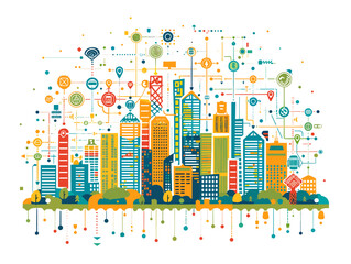 Digital Metropolis: Skyline Sentinels of the Smart City