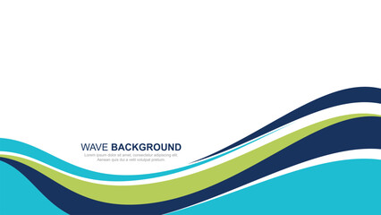 Modern abstract wave design in blue and green tones