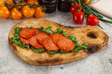 Spanish salami cured chorizo sausage