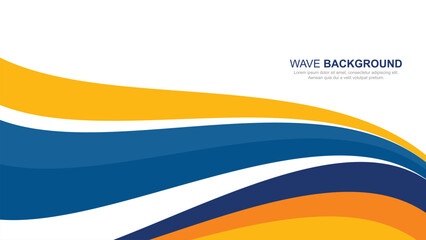 Fototapeta premium Vibrant blue and orange wave abstract design