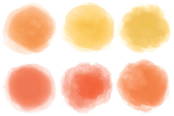 Set of watercolor autumn abstract background texture. Watercolor autumn Circle Elements Design 