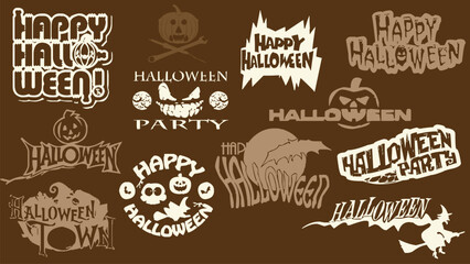a collection of Halloween logos