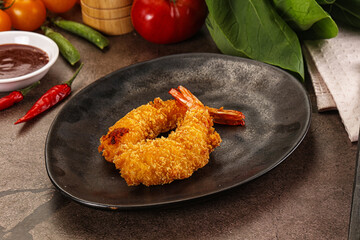 Crispy breaded golden fried prawns