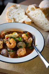 Cioppino. Italian, American seafood soup
