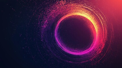 Abstract Swirl Background with Glowing Pink and Yellow Circle