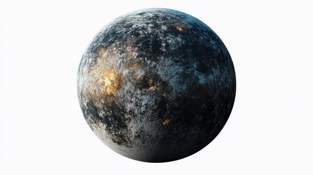 Kepler-452b (exoplanet) clipart, element, 3D illustration, realistic, isolated on white background