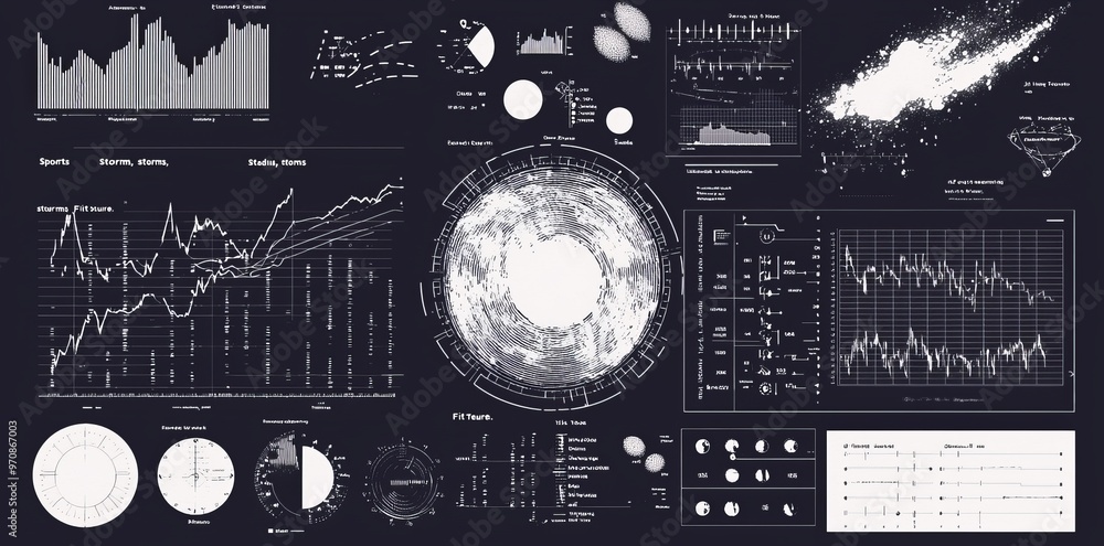 Aufkleber FUTURAL Communication Panel Element And Circles Equalizer Line Hi Tech User Interface Modern Background