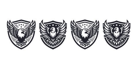 eagle and shield logo vector sheet