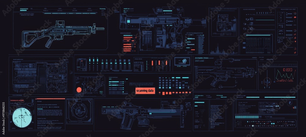 Aufkleber The set features modern set callouts and pointers. Sci-Fi style frames with callout headers. Information panels for calls and modern information. Holographic elements in the interface. Modern digital