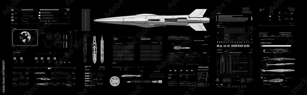 Poster modern digital blocks with information, callouts, and titles. set futuristic user interface elements