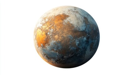 TRAPPIST-1f (exoplanet) clipart, element, 3D illustration, realistic, isolated on white background