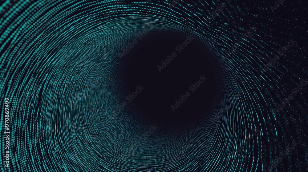 Aufkleber The Internet Connection and Data Analysis, Digital Cyberspace with Particles, Digital Data Network Connections. An abstract 3D rendering of digital space.