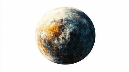 Kepler-186f (exoplanet) clipart, element, 3D illustration, realistic, isolated on white background