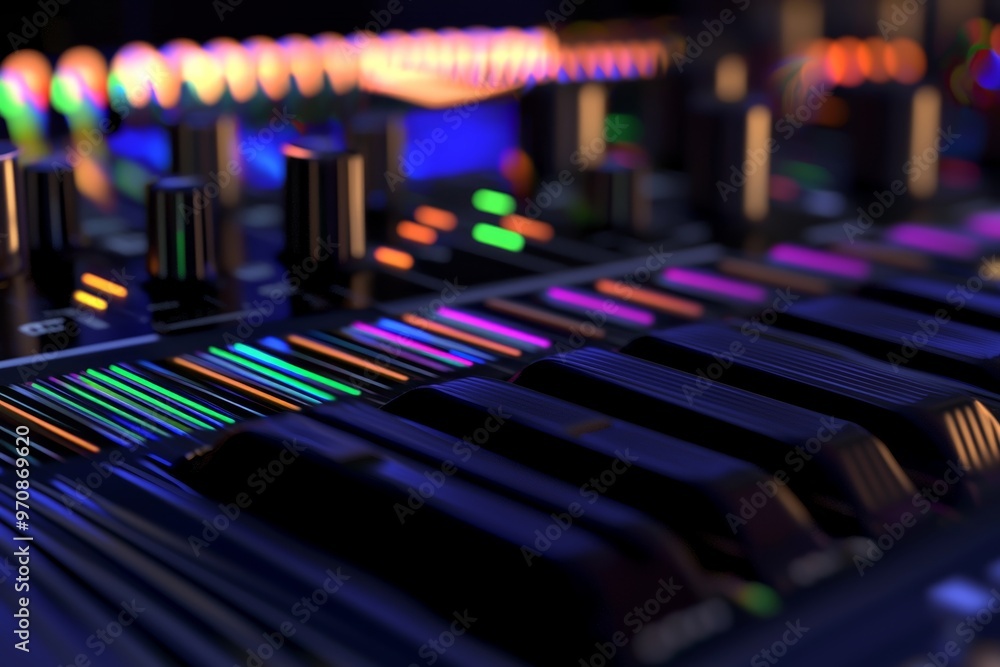 Poster Background created with Stock Technology with futuristic HUD elements and glowing lights
