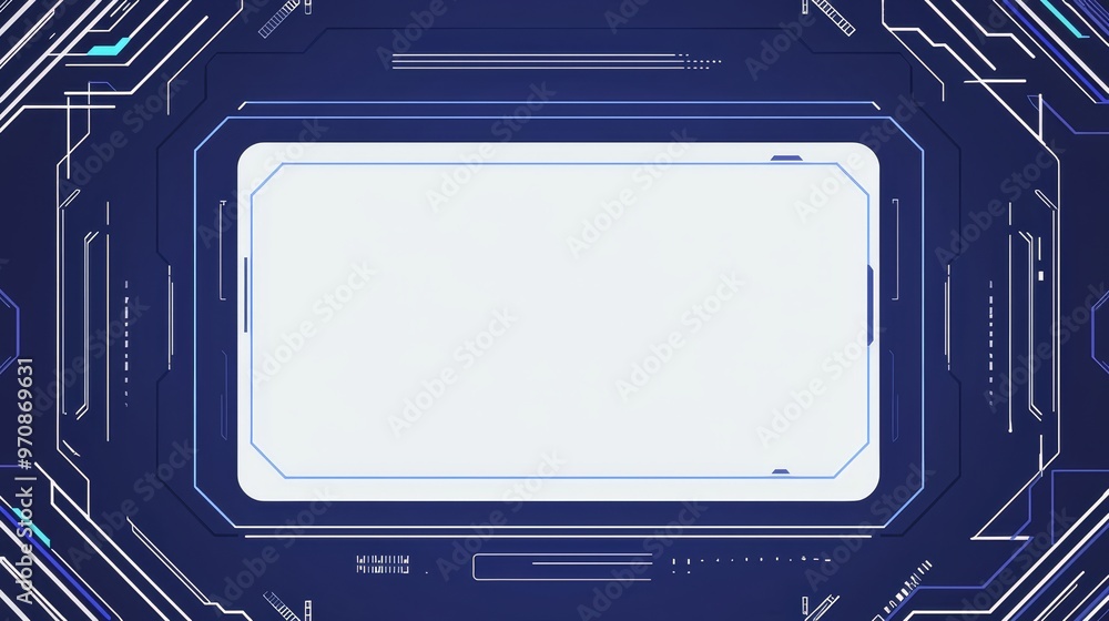 Aufkleber Abstract sci-fi display interface frame in digital technology