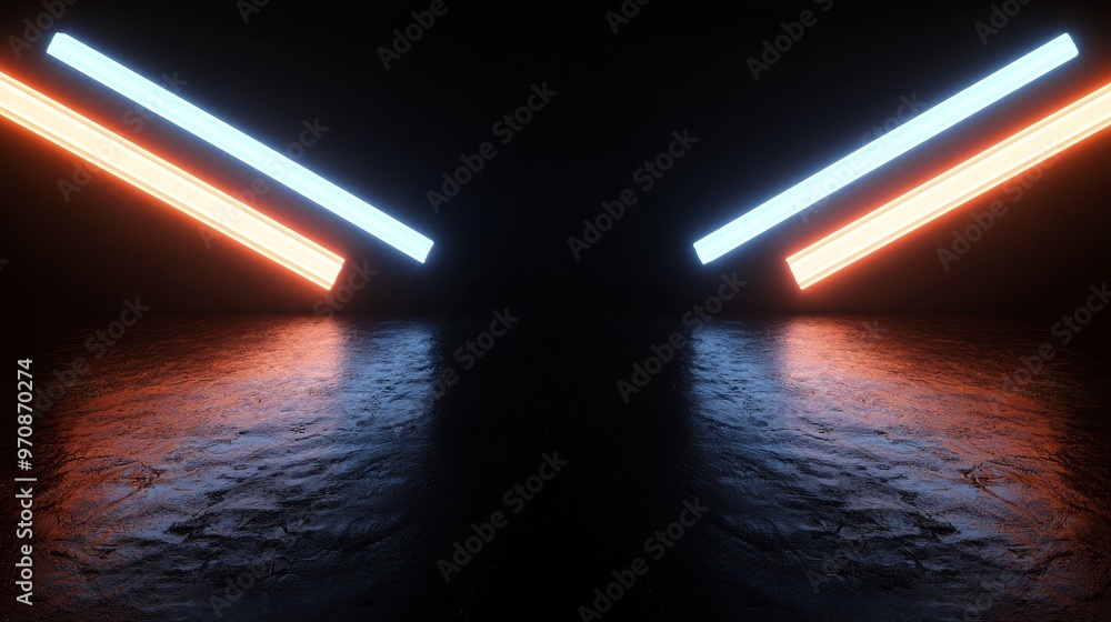 Aufkleber Spaceship UI display with holographic border panel. Cyberpunk electronic monitor dashboard with neon lights, virtual interface element, futuristic frame.