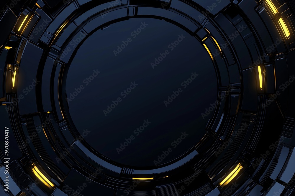 Poster Abstract technology design with shiny elements. Stock generated on a HUD background.